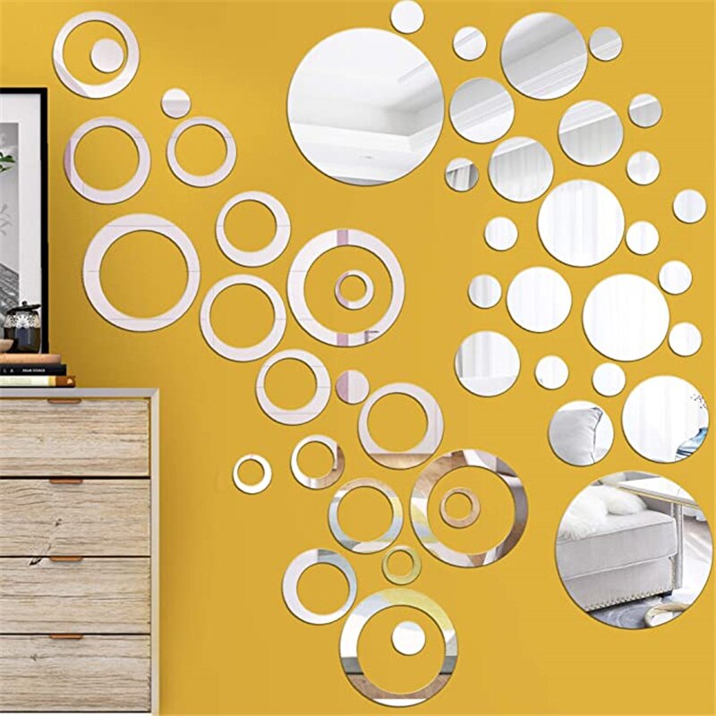 3D Acryl Cirkel Spiegel Muursticker Zelfklevende Muur Sticker Diy Woonkamer Slaapkamer Achtergrond Home Decoratie Muursticker