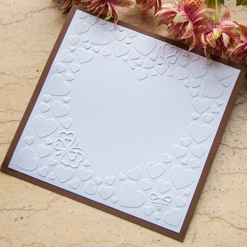 1Pcs DIY Scrapbooking love Heart-shaped Embossing Folders Photo Album Decor Plastic Template Craft Wedding Decoration