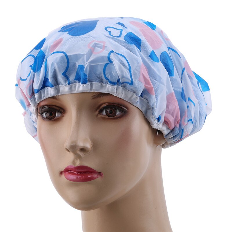 Cute Printing Elastic Shower Caps Thick Women Waterproof Shower Cap For Ladies Girl Hat Hair Bath Spa Shower Caps