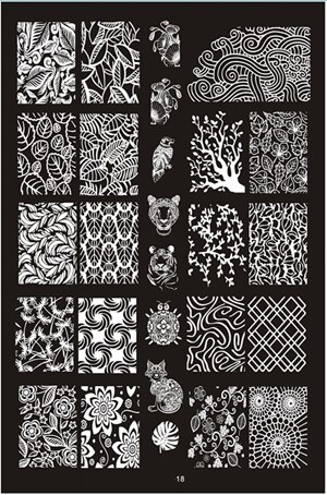 Plaques d&#39;estampage pour ongles, 14.5x9.5cm, 1 x tampon mixte en acier inoxydable, modèle pour Nail Art, outils de manucure: 18