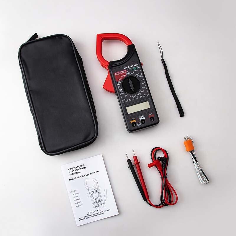 ANENG 266C Digital Current Clamp Meter Buzzer Data Hold Non-contact True RMS AC/DC Multimeter Ohm Ammeter Tester