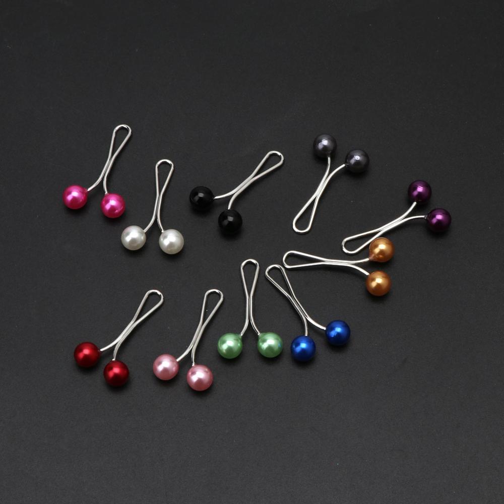 24Pcs Muslim Hijab Scarf Pin Pearl Clip Scarf Pin Headscarf Shawl Scarf Accessories Lady Muslim Scarf Clips Jewerly