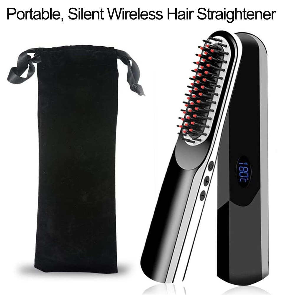 Wireless Mini Haar Kamm männer Schnell Bart Pinsel Haarglätter Tragbare Elektrische USB Lade Kämme Für Männer Bart: Default Title