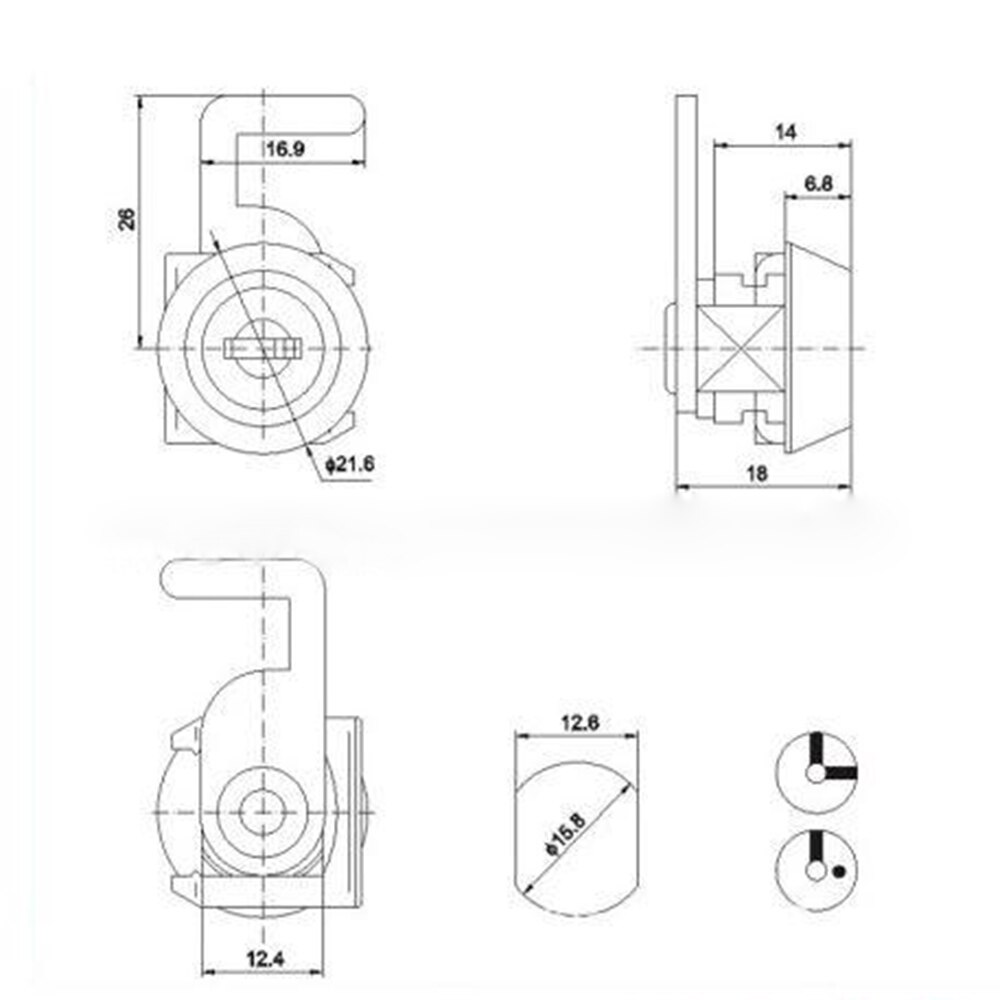 Archiefkast Lock, Gereedschapskist Slot, Prullenbak Lock, Haak Lock, Mailbox Lock, kassa Pos Cam Lock, Met Clip