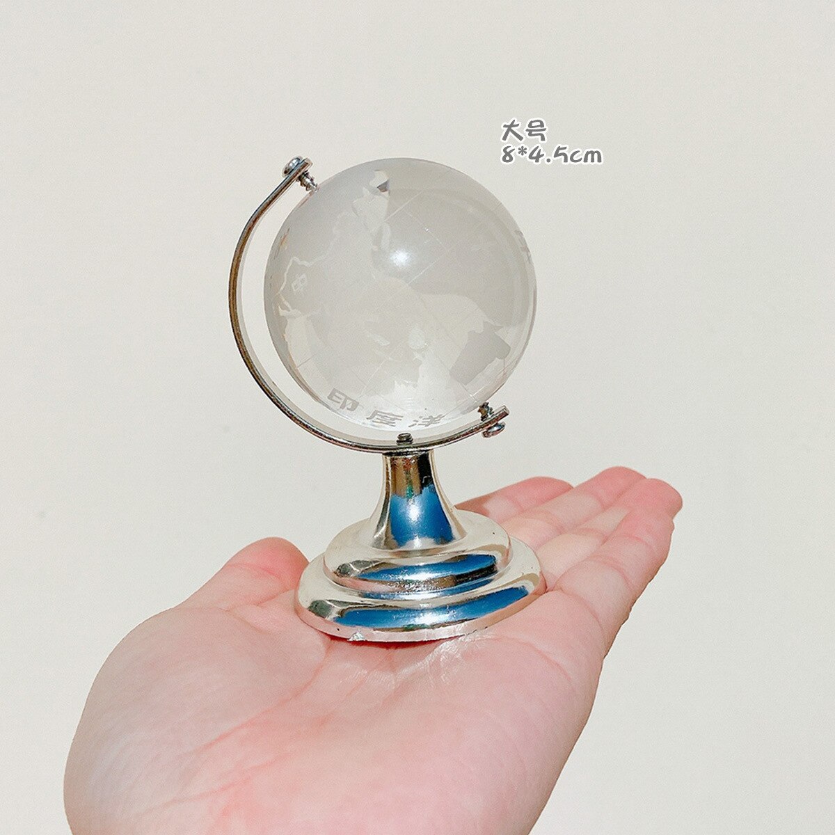 Crystal Globe Ornament Simple Mini Globe Desktop Ornament Desktop Ornament: 8X4.5cm