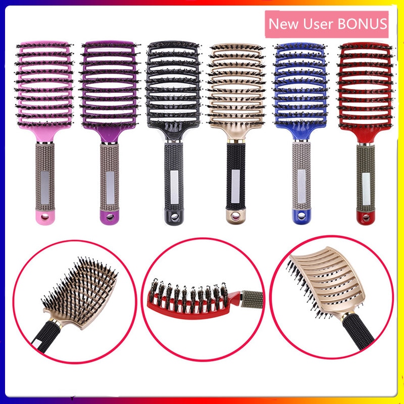 Hiusten päänahan hierontakampa hiusharja naisille märkä kihara selvittävä hiusharja salonkikampauksen muotoilutyökalu haarkam peigne