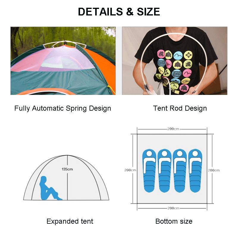 Automatische Pop-Up Outdoor Camping Tent 1-2 Persoon Meerdere Modellen Open Familie Toeristische Kamp Tenten Ultralight instant Schaduw