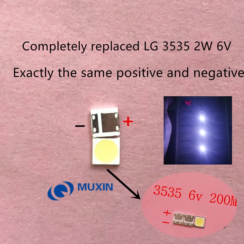 500PCS/Lot LG SMD LED 3535 6V Cold White 2W For TV/LCD Backlight