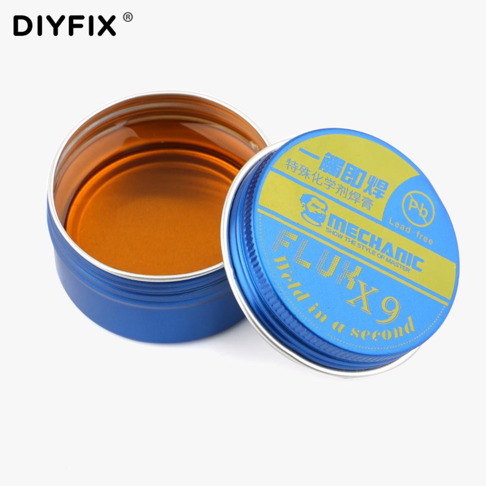 DIYFIX Solder Paste Flux Mild Rosin Environmental Lead-free Halogen-free Soldering Oil Welding Flux Paste for PCB BGA PGA SMD: X9