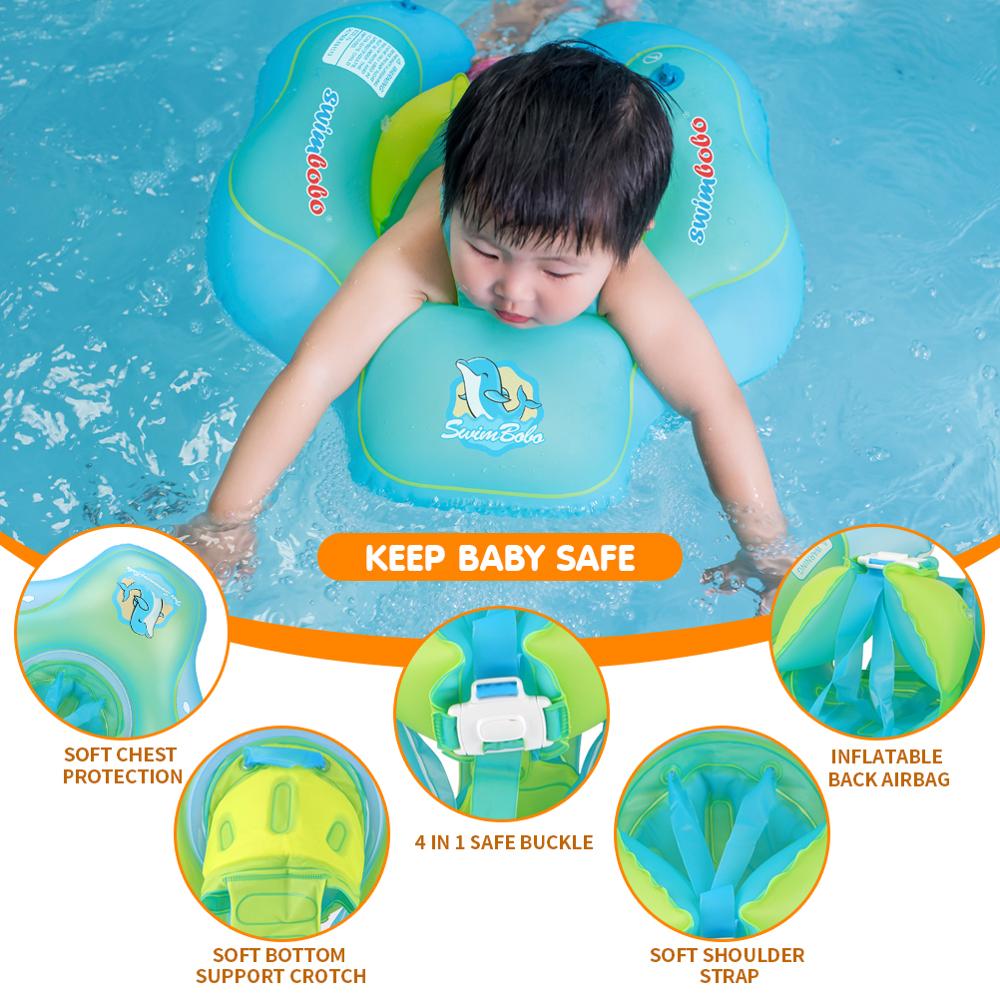 Swimbobo baby svømningsring lille barn pvc oppustelig flydende cirkel til vand udendørs sikkerhed swimmingpool tilbehør