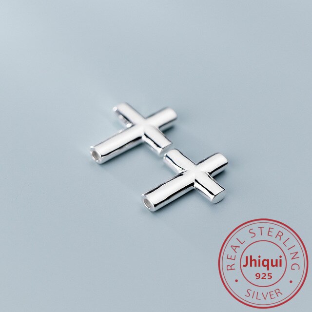 925 Sterling Silver Cross Spacer Charm Beads for DIY Bracelet Necklace Making Loose Beads Jewelry Finding