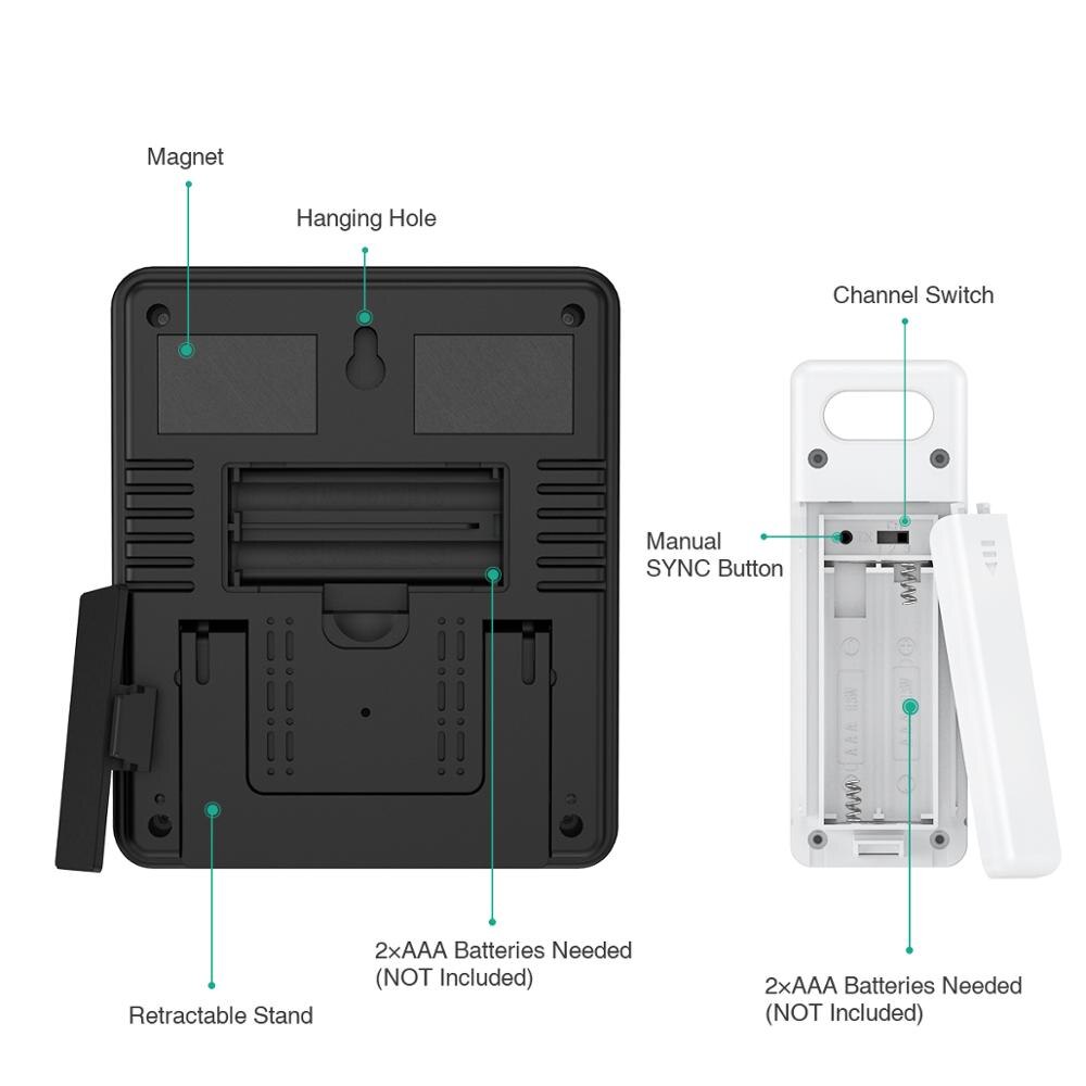 ORIA Indoor Outdoor Thermometer Humidity 3 Wireless Sensor Digital Hygrometer Touchscreen Temperature Humidity Monitor