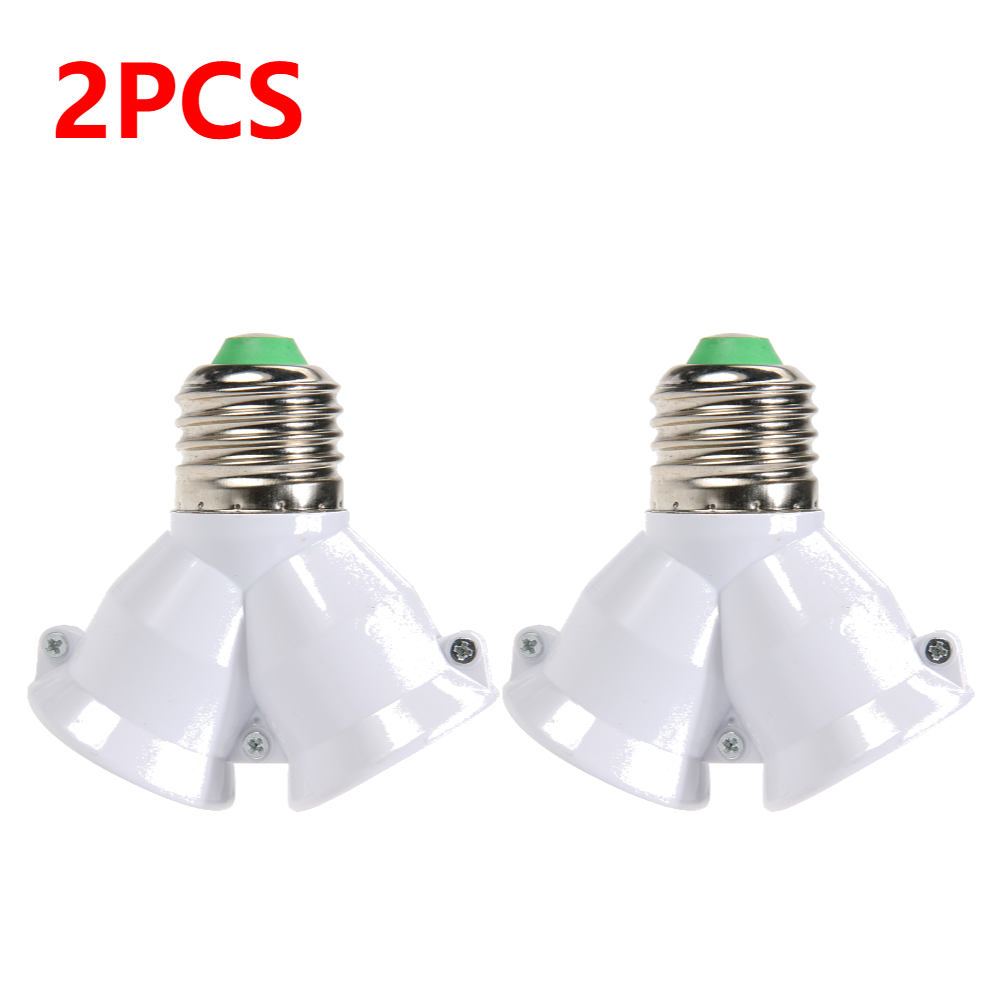 1-5 Stuks Wit E27 Tot 2 E27 Lamp Basis Led Verlichting Dubbele Schroef Lamp Socket Converter Besparing Led Licht Halogeenlamphouder 3a: Black