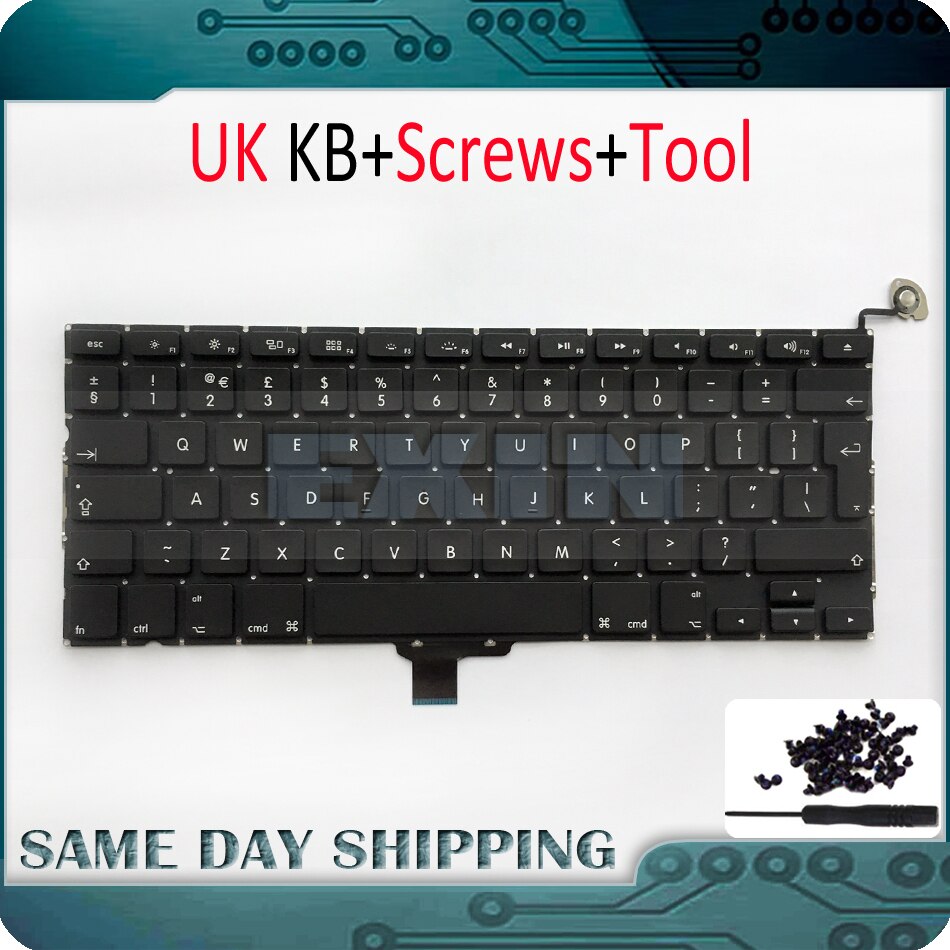 OEM Laptop A1278 UK Keyboard voor Macbook Pro 13 "A1278 Toetsenbord UK Engels + Schroeven Set Jaar