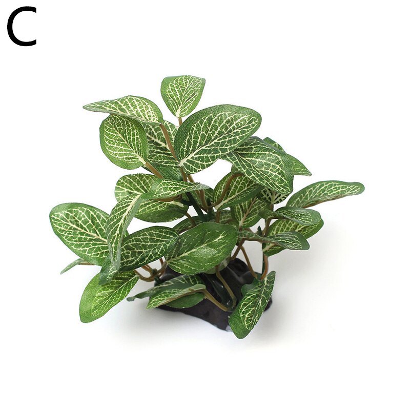 Plast planter gress akvarium kunstig fisketank grønn undervanns gress plante akvarium dekorasjon: C