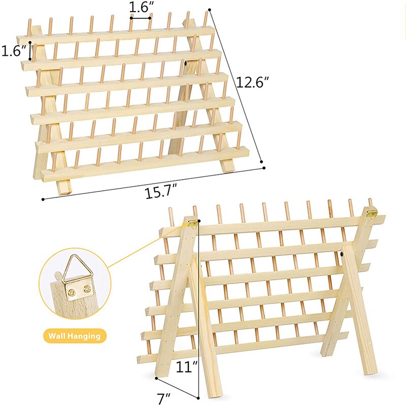 Foldable Wood Thread Stand Rack Holder Organizer W... – Vicedeal