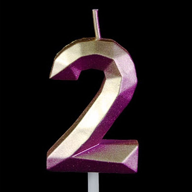 Verjaardag Kaarsen 1 2 3 4 5 6 7 8 9 0 Gold Kids Jongen Meisje Verjaardag Voor Cake Party levert Decoratie Cake Kaarsen: 2