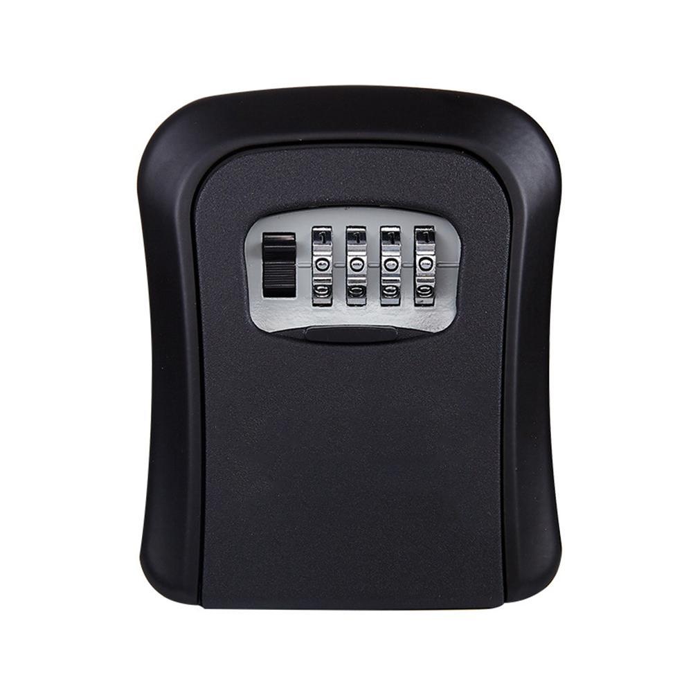 Key Lock Box Wall-mounted Plastic Key Safe Weatherproof 4 Combination Key Storage Lock Box for Indoor and Outdoor Use: black