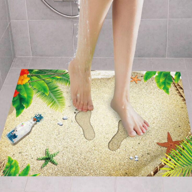 3D Floor Sticker Pvc Beach Simulation Footprint Wall Sticker Art Children Room Decor Romantic Floor Decal Waterproof