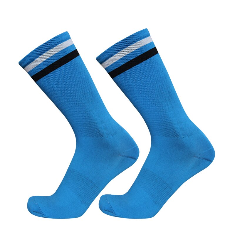 New rapha Road Bike Striped Socks Men and Women Breathable Bike Socks Outdoor Sports Racing Cycling Socks: B dark blue