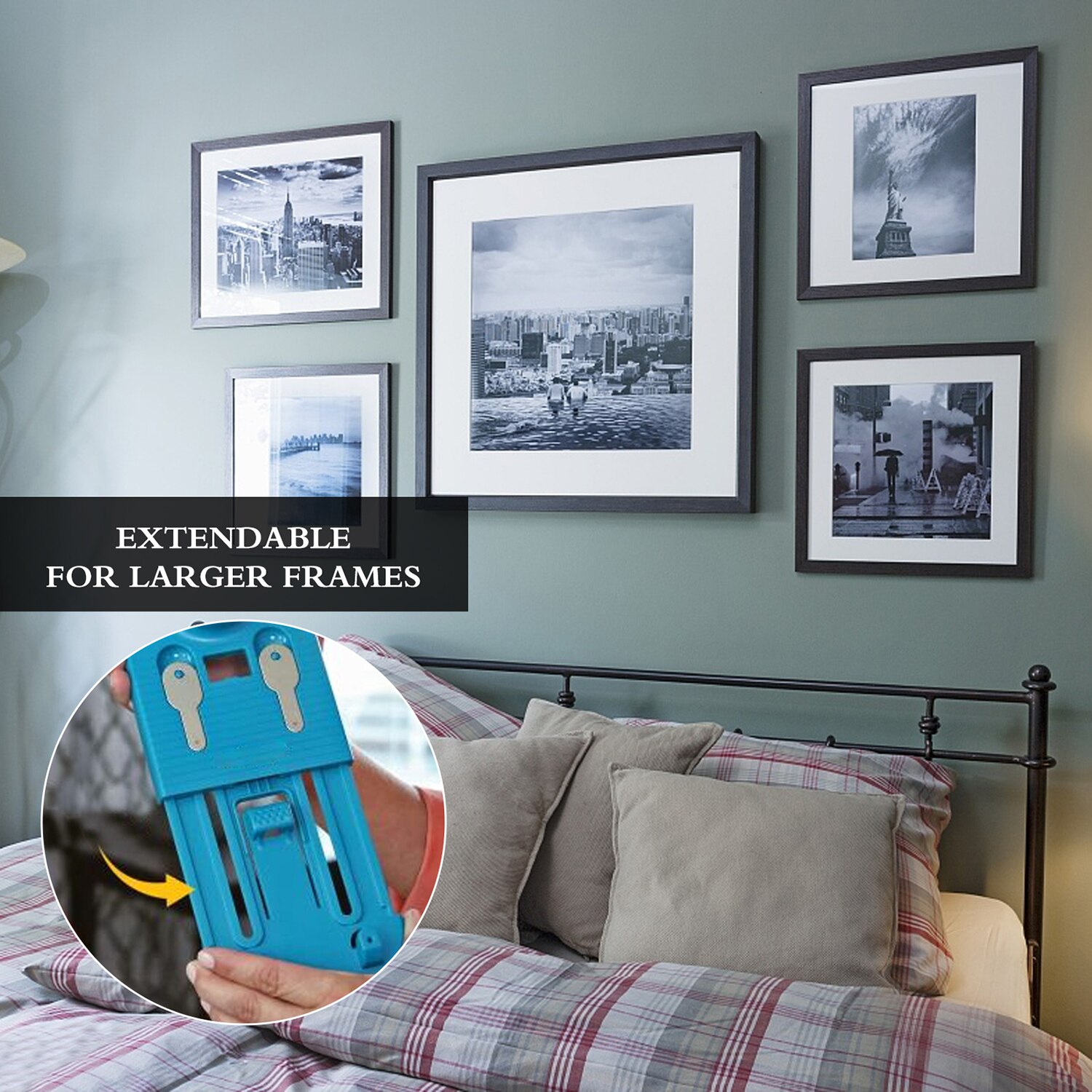 Picture Hanging Kit &amp; Leveling Tool 86pcs Easy One Step Hanging Tool with Hardware Case Included 85 Pcs Hardware Command Strips