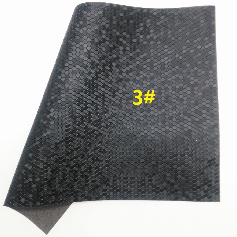 Tela brillante de malla negra, tela de piel sintética de panal de abeja, hojas de cuero sintético para lazos A4 8 &quot;x 11&quot; Twinkling Ming XM232: 2