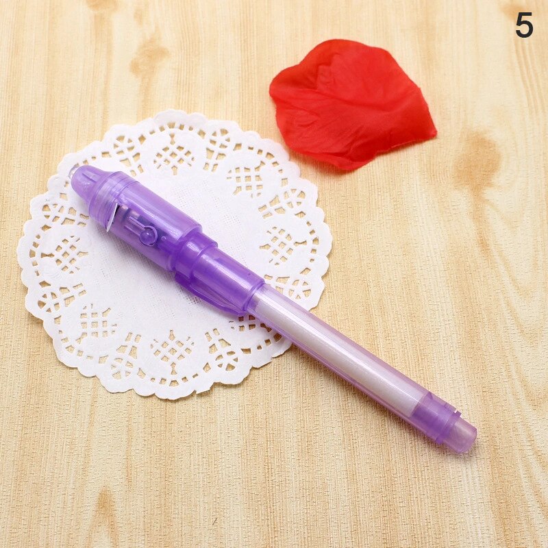 1/3pcs 2 In 1 Magic Luminous Light Pen UV Writing Invisible Ink Pen: A5