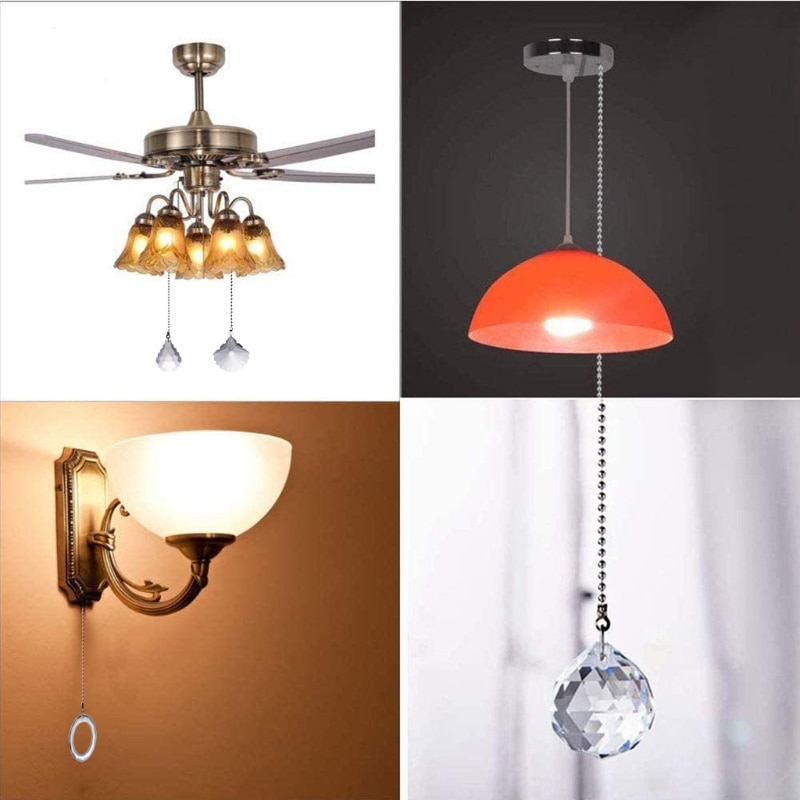 2 Sets Crystal Plafond Ventilator Lamp Trekt Chain Extender Home Decor Metalen Verlichting Kroonluchter Rits Connector Thuis Bruiloft