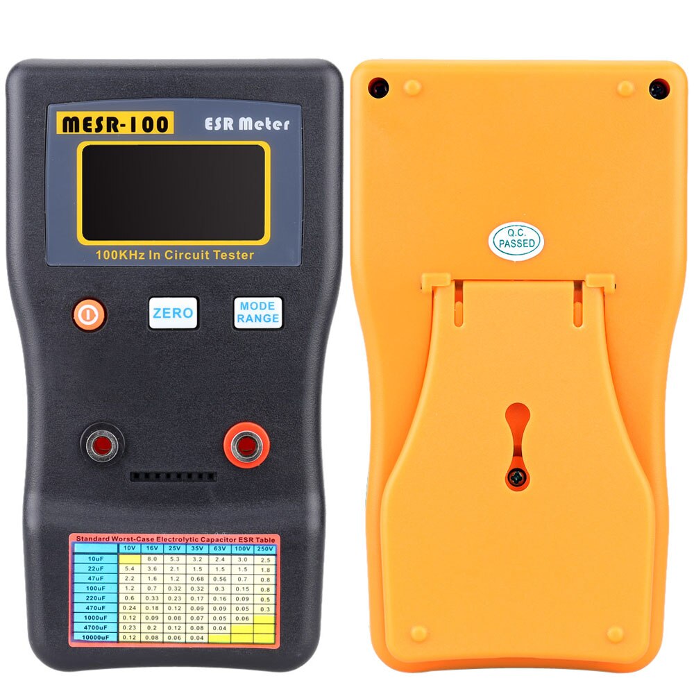 Mesr -100 esr kondensator tester kapacitans ohm meter måling kapacitans modstand kondensator kredsløb tester