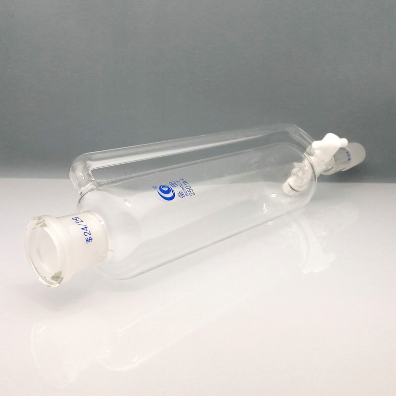 1Pcs 250Ml Constante Druk Scheitrechter Met Ptfe Zuiger, gezamenlijke 24X24 # Trechter Voor Lab Extractie Experimenten