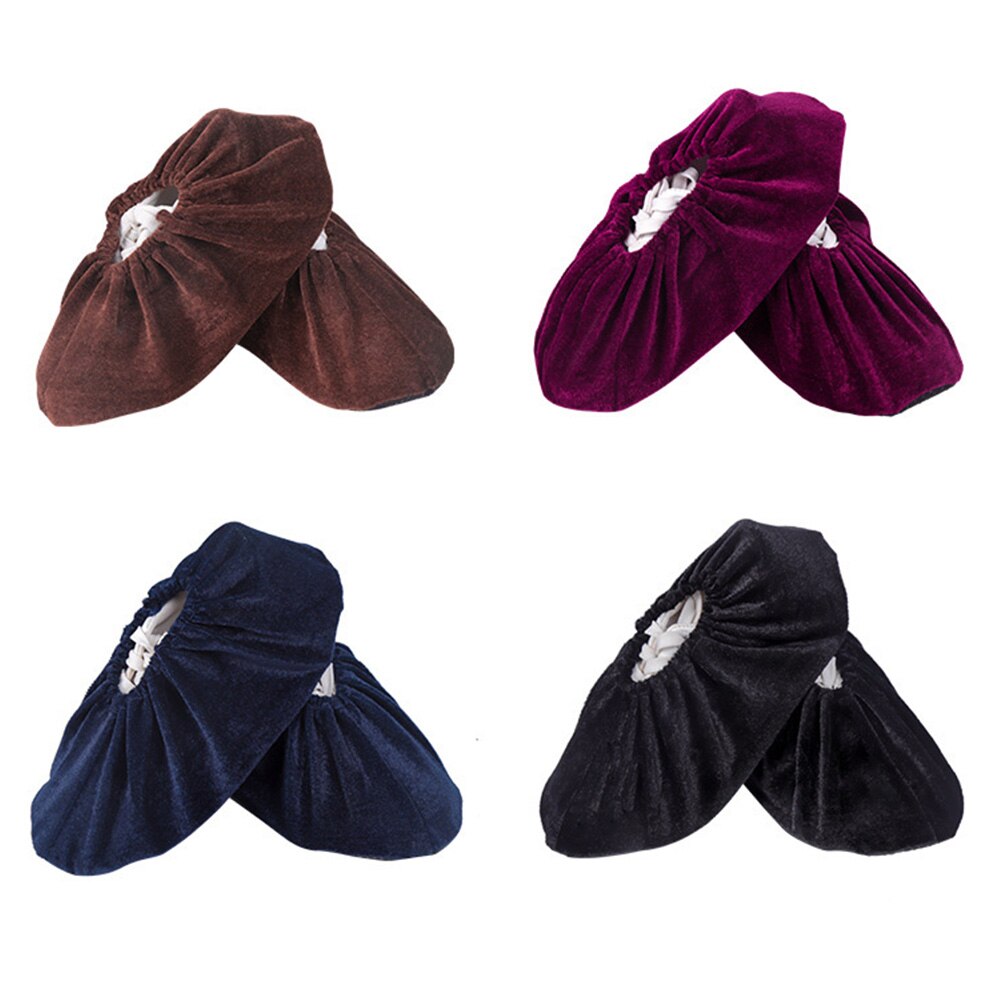 1 Pair of Boot Shoe Covers Anti-Slip Washable Shoe Covers Elasticity Dustproof Reusable Flannel