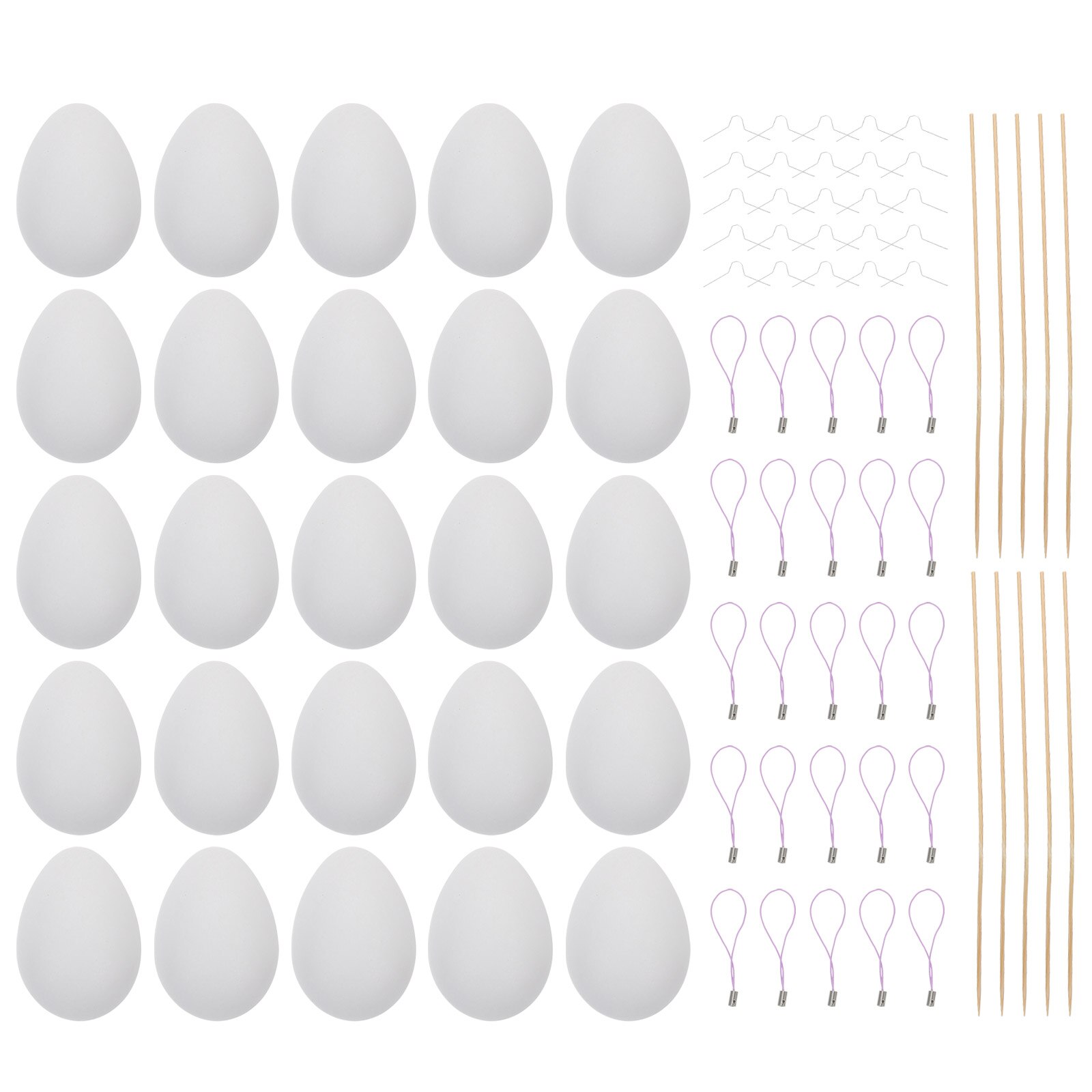 1 Set Easter Egg Paint Kit Hanging Plastic Eggs DIY Easter Eggs for Kids Painting