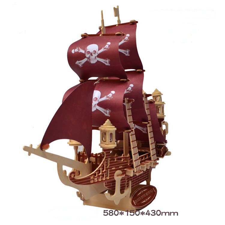 Queen Anne's Revenge Sailing Ship Jigsaw 3D Wooden... – Grandado