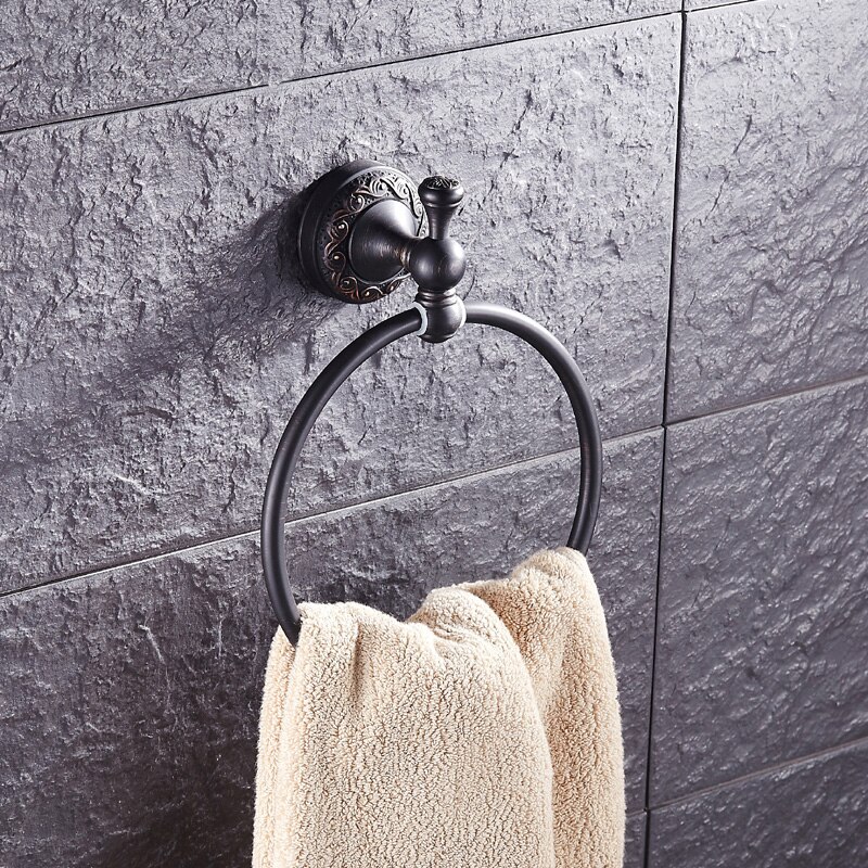 Antique Oil Rubbed Bronze towel ring black, Vintage brass towel rings bathroom, Copper Kitchen towel ring holder,