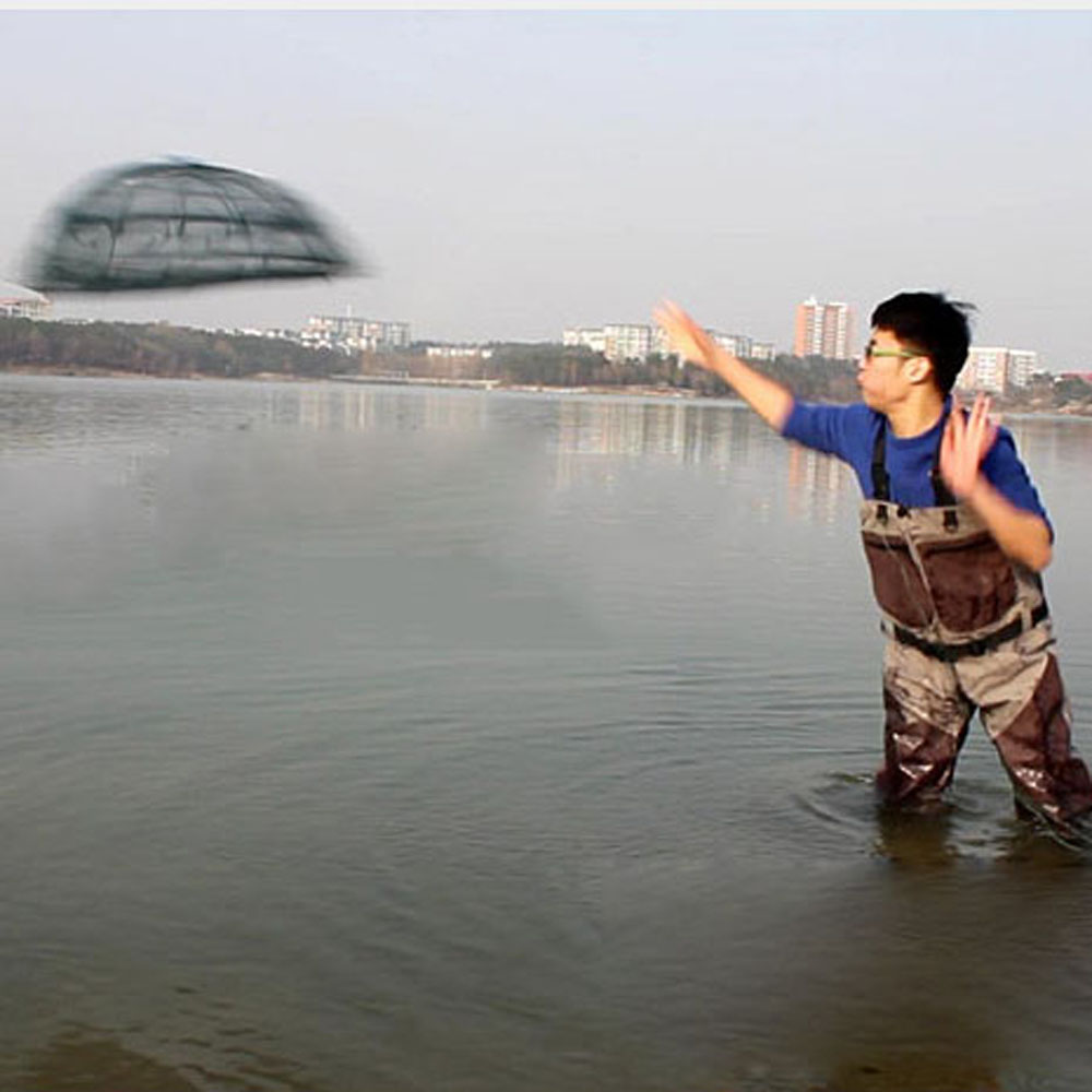 4/6/8/10/12/16/20 Holes Folded Portable Hexagon Fishing Net Crayfish Fish Automatic Trap Shrimp Carp Catcher Cages Mesh Nets Cra