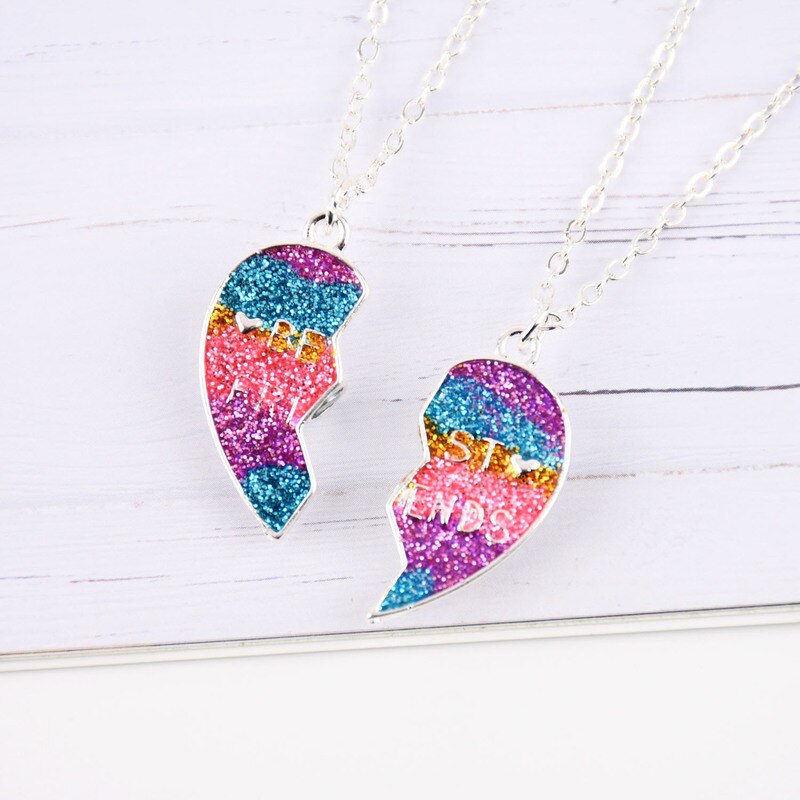 BFF-collar con colgante de corazón para mejores amigos, collar de cadena de para pareja, joyería de la amistad para niños