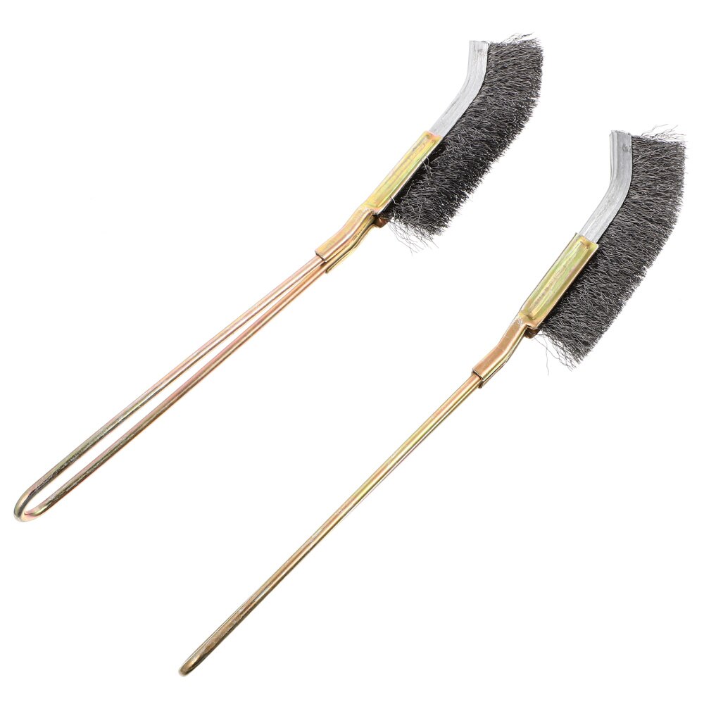 2Pcs Pet Brush Cleaner Bird Cage Cleaner Golden Copper Handle Bird Cage Brushes Pet Supplies Parrot Cage Cleaning Brushes Bird: Default Title