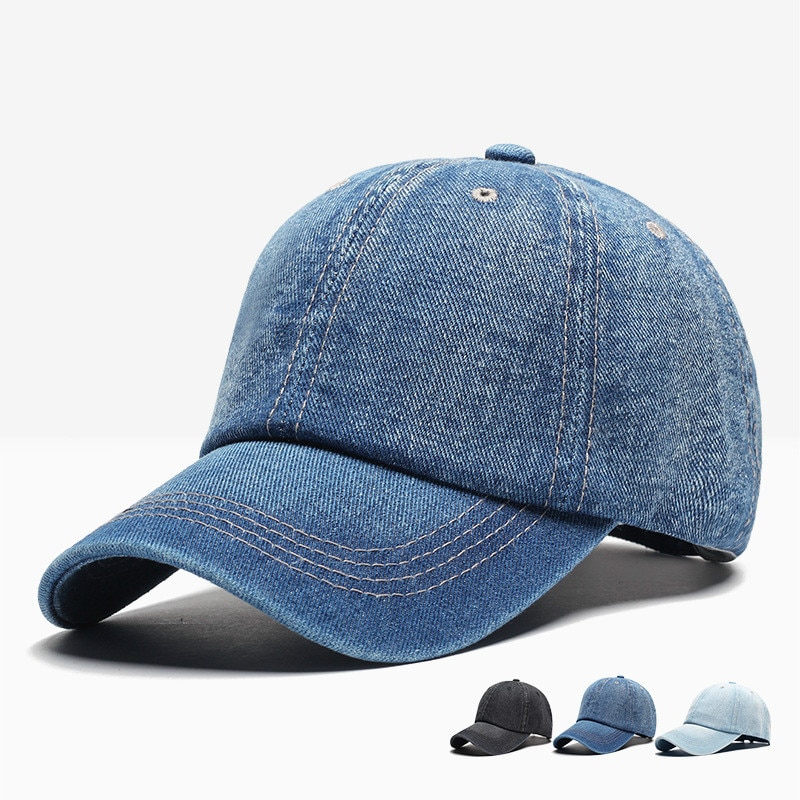 Gorra de béisbol de mezclilla para hombre y mujer, gorro de béisbol de color sólido para parejas, gorros de hip hop