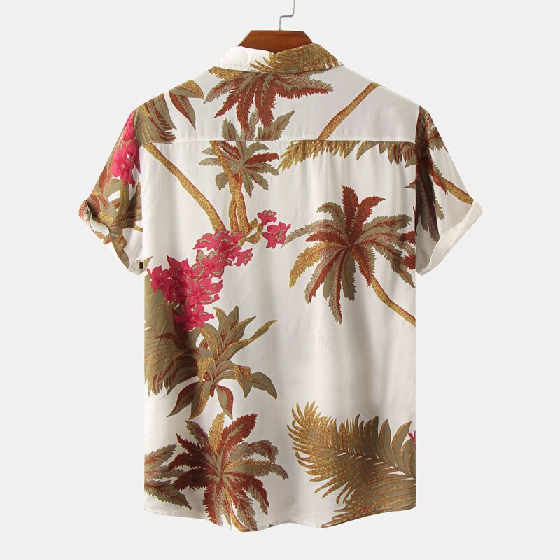 Czarna męska koszula hawajska 2022 letnia moda z krótkim rękawem tropikalna koszula aloha zwykły w całości zapinana na guziki koszula plażowa koszulka 3XL