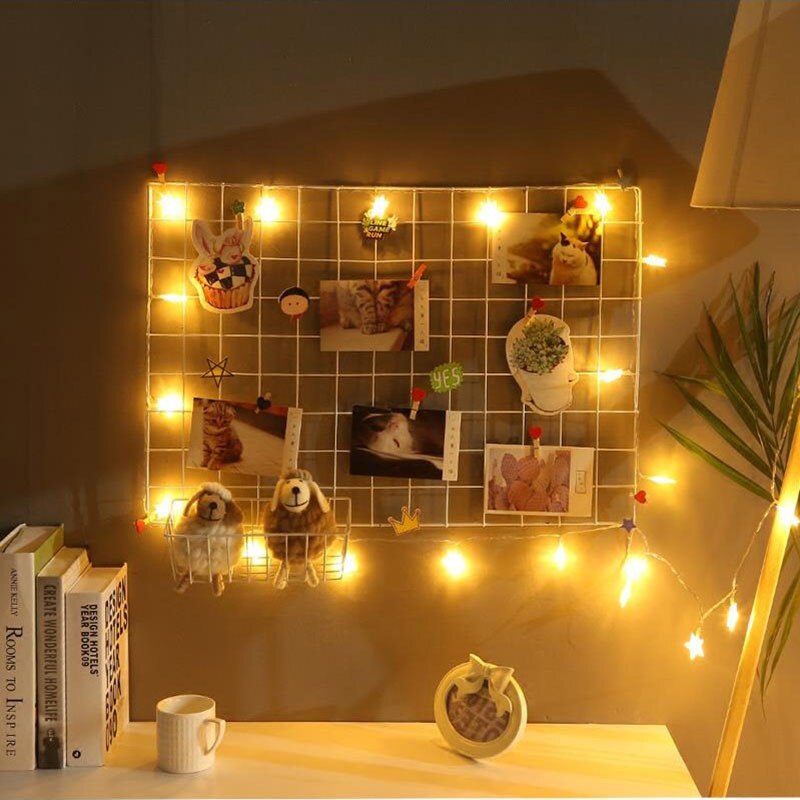 Grille murale en fer pour Photo, panneau en fil métallique, panneau en maille, cadre d'affichage de Photo, décoration murale de maison, étagère en métal pour cartes postales, support de bricolage