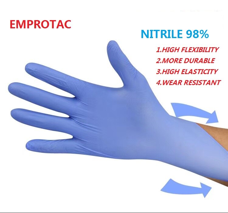 100 pcs/lot Disposable Nitrile Gloves Work Food Prep Cooking Gloves / Kitchen Food Waterproof Service Cleaning Gloves Safety