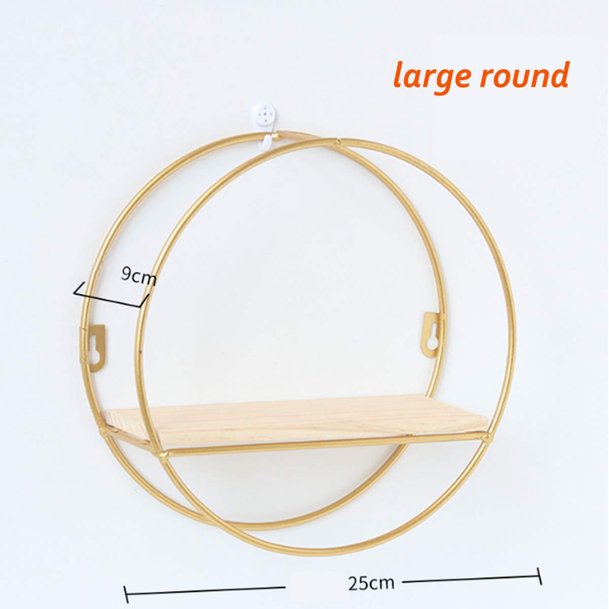 Estante decorativo de Metal de estilo nórdico estante de almacenamiento redondo estantes de decoración de pared del hogar maceta con adornos soporte estante: Large Round