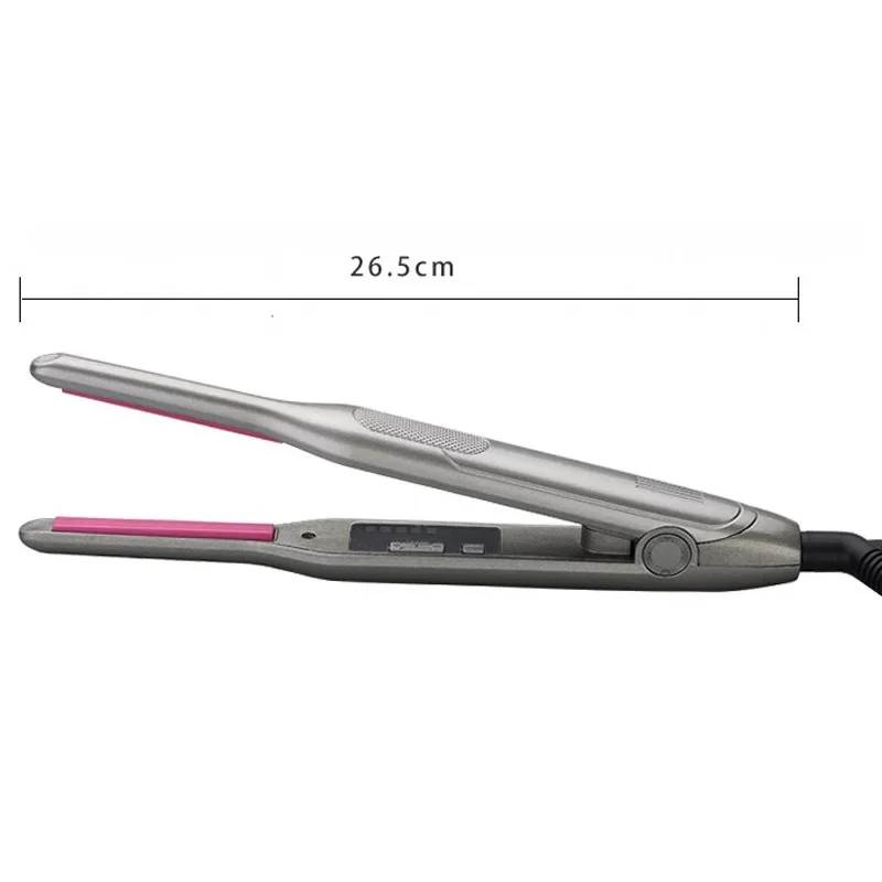 Mini Hair Curler Pencil Hair Straightener 2 in 1 Ceramic Thinnest Narrow Flat Iron with LED Display for Short Beard and Hair