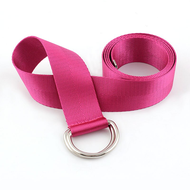 Harajuku Women Belt Solid Red Black Unisex Double D Ring Canvas Strap Female Long Waist Belts For Jeans