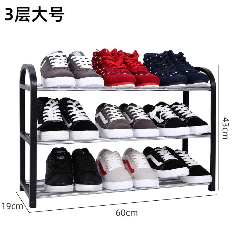 Multi-layer Shoe Rack Aluminum Metal Standing Shoe Rack 3/4/5 Layer Shoes Storage Shelf Home Living Room Organizer Accessories: 3 Tier L