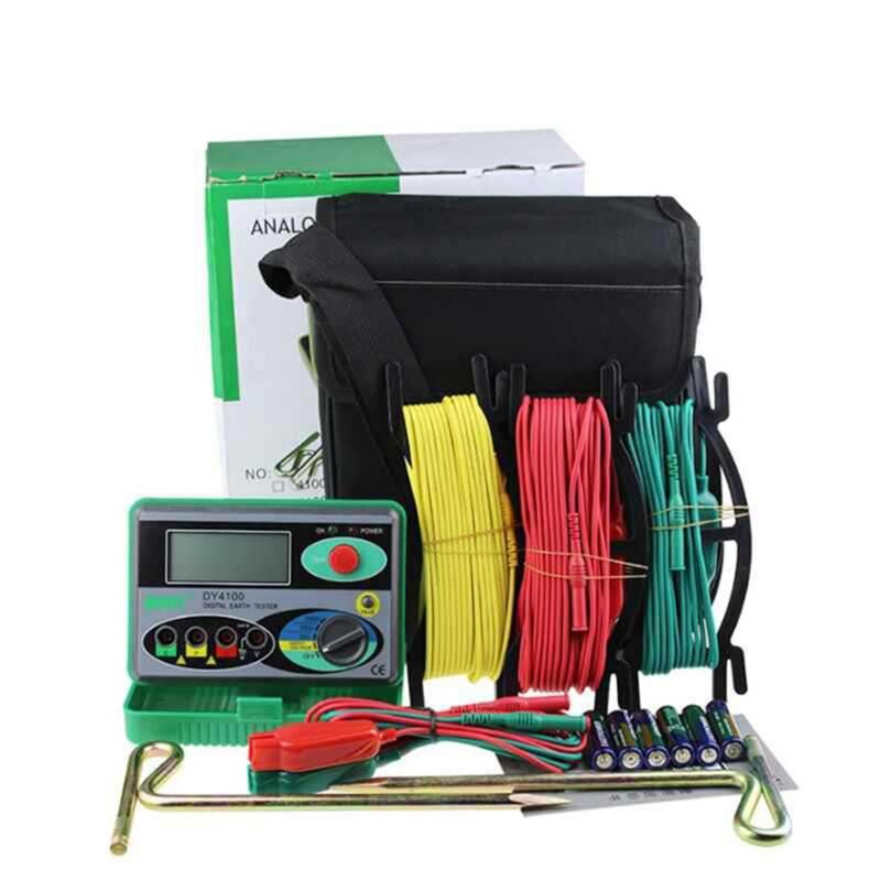 DY4100 Digital Resistance Tester Earth Ground Meter Multimeter with Higher Accuracy Power Systems Inspection Tool LX0C