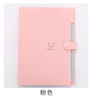 Student multi-layer folder Korean smiley face A4 organ package file bag inset paper folder 5 boxes: 04