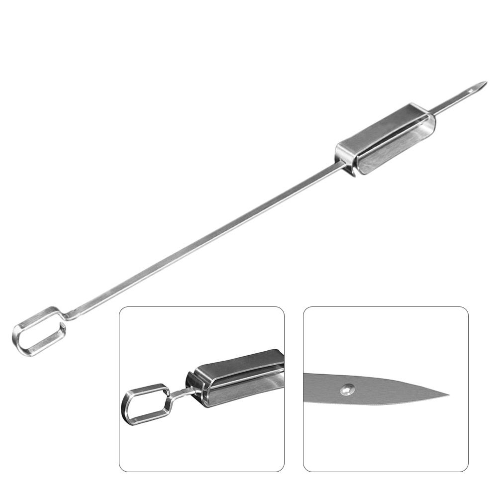 Bâtonnets de Kebab BBQ antiadhésifs | Aiguille de Barbecue, ustensile en acier inoxydable, manche Long, viande grillée, épingle à kebab d'extérieur, accessoires