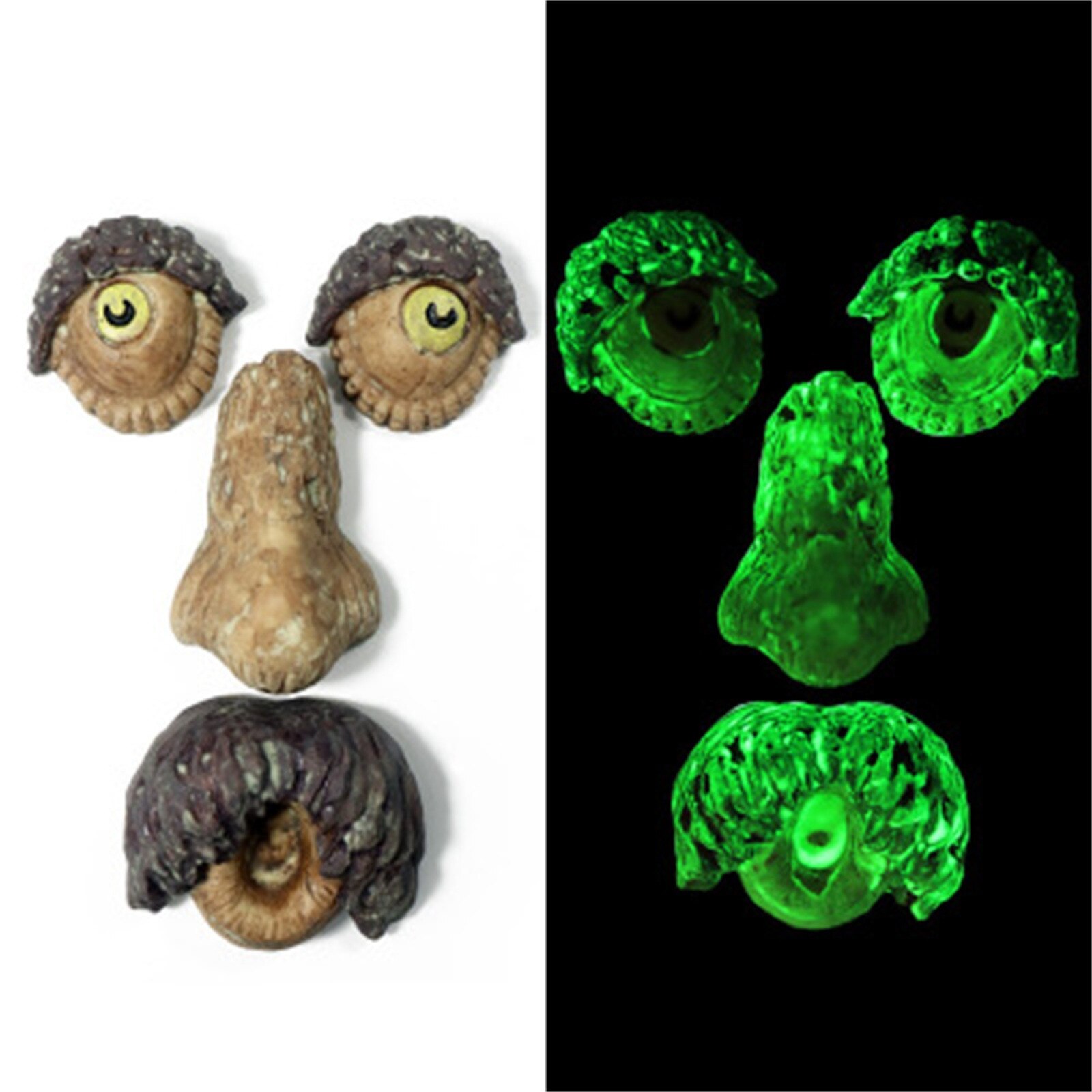Luminous Tree Bark Face Tree Monster Facial Features Ornaments Easter Props Decorative Stakes Outdoor Decor
