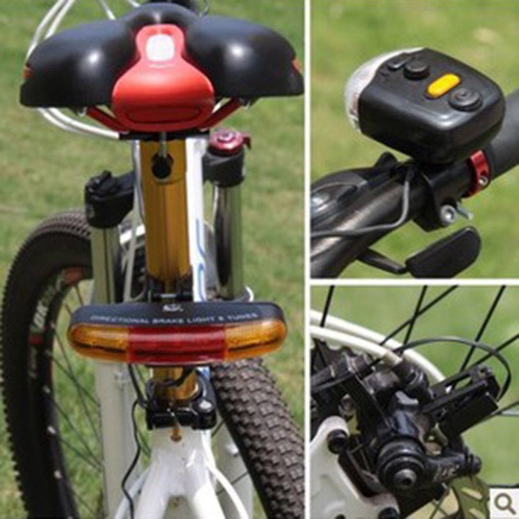 7 LED vélo vélo clignotant directionnel feu stop lampe 8 son klaxon fixe montage ensemble vélo lumière sécurité dans l'obscurité